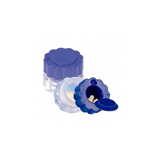 Triturador de pastillas, Con contenedor, Azul y transparente